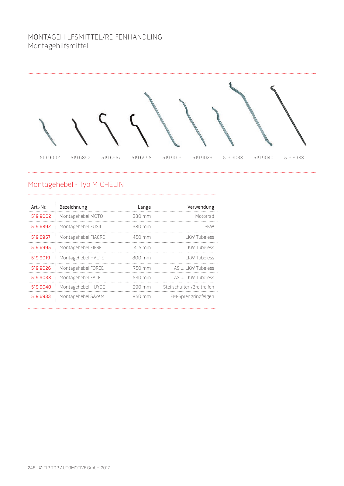 Vorschau TIP TOP Automotive GmbH - Hauptkatalog 2017 Seite 246