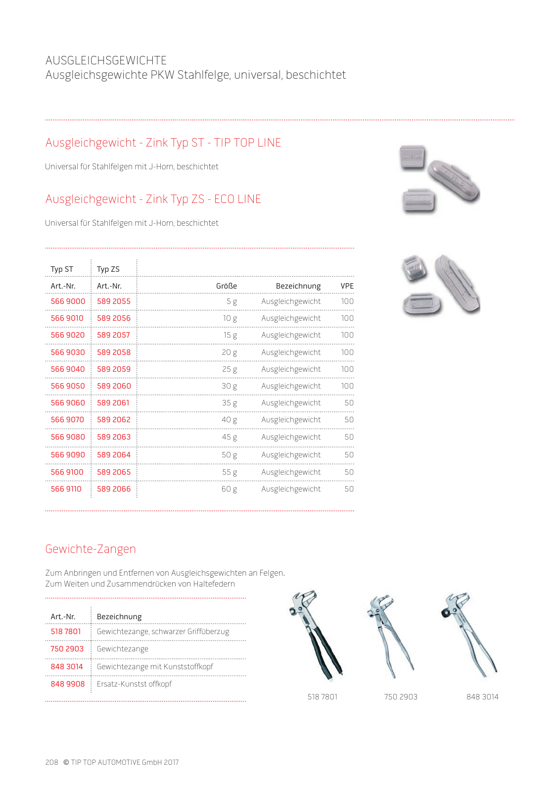 Vorschau TIP TOP Automotive GmbH - Hauptkatalog 2017 Seite 208