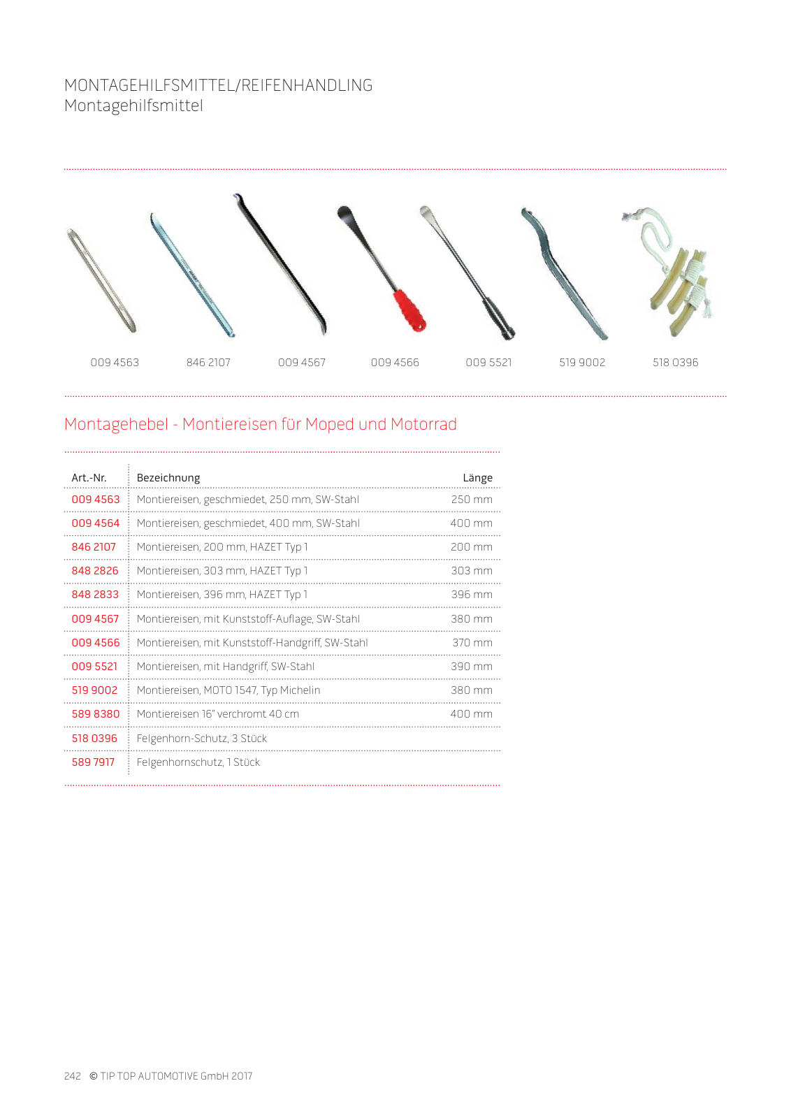 Vorschau TIP TOP Automotive GmbH - Hauptkatalog 2017 Seite 242